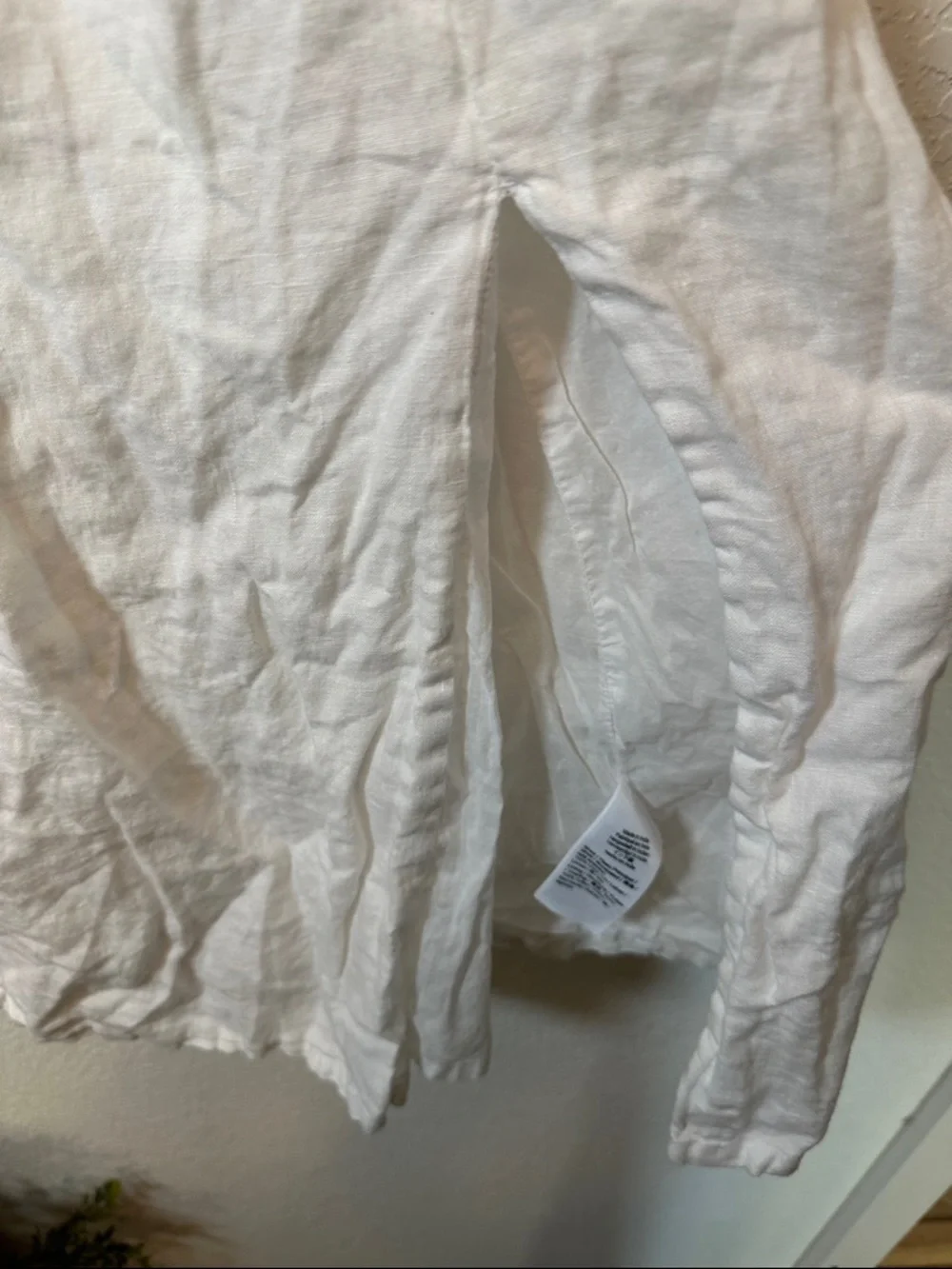 J. Crew White Linen SMOCKED TOP MIDI SLIT DRESS - Picture 6 of 8